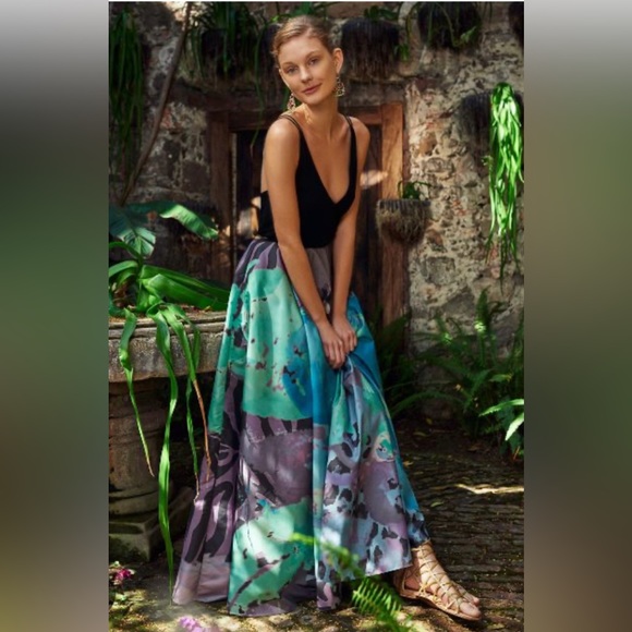 Geisha Designs ballgown skirt, abstract print sz 10 - Picture 1 of 9